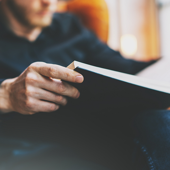 Man reading a book